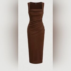 Chic Strapless Brown Dress